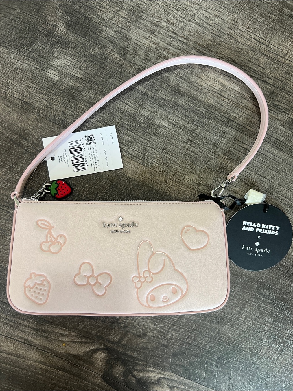 Kate Spade Light Pink Hello Kitty & Friends Puffy My Melody Shoulder Bag New!